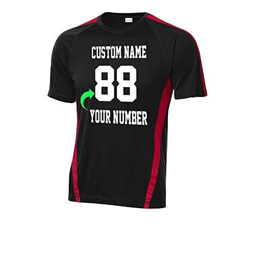 Just Customized Customize Your Team Jersey with Name and Number Soccer Volleyball Black Red