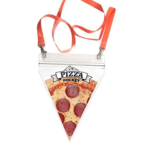 Portable Pizza Pouch Pockets -2PACKS- Personalized Pizza Party Decorations Funny Pizza Bag Creative Gag Gift With Detachable Lanyard For Pizza Lover