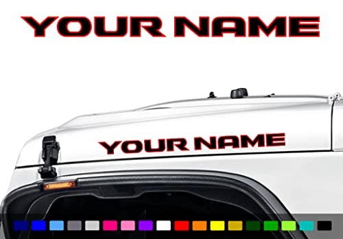 Unique Graphix - Custom Hood Decals Vinyl Lettering JK Style 1 Pair 2 Color 23in Compatible with Jeep Wrangler 1986-2017