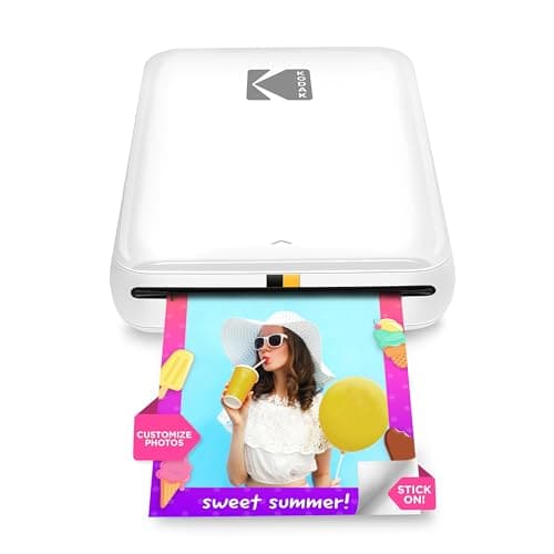 KODAK Step Wireless Mobile Photo Mini Color Printer (White) Compatible w/ iOS & Android, NFC & Bluetooth Devices, 2x3