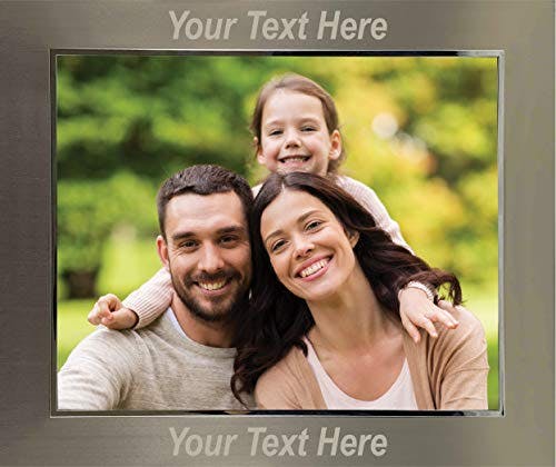 PersonalizationStreet - Customize Your Own - Personalized 8" x 10" Horizontal Champagne Metal Photo Frame with Free Custom Engraving, Shipping and Photo Print of Your Special Photograph