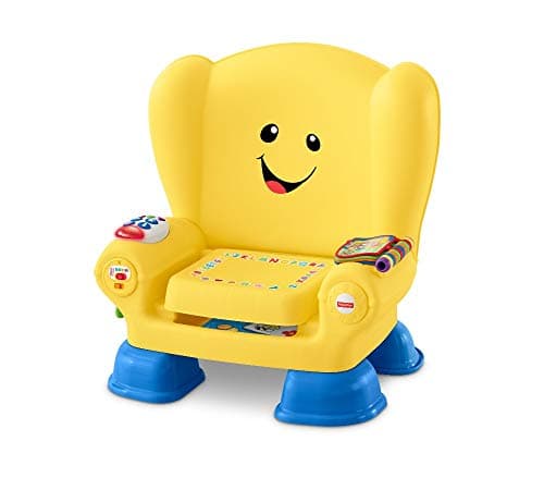 Fisher-Price Laugh & Learn Smart Stages Chair, Early Development & Activity Toys for 1 Year Old Girls and Boys with Lights and Sounds, 1st Birthday Gifts for Girls and Boys, Yellow, UK English, GXC32