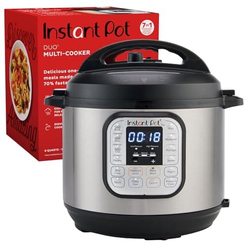Instant Pot Duo 7-in-1 Electric Pressure Cooker, Slow Cooker, Rice, Steamer, Sauté, Yogurt Maker, Warmer & Sterilizer, Includes App With Over 800 Recipes, Stainless Steel, 6 Quart