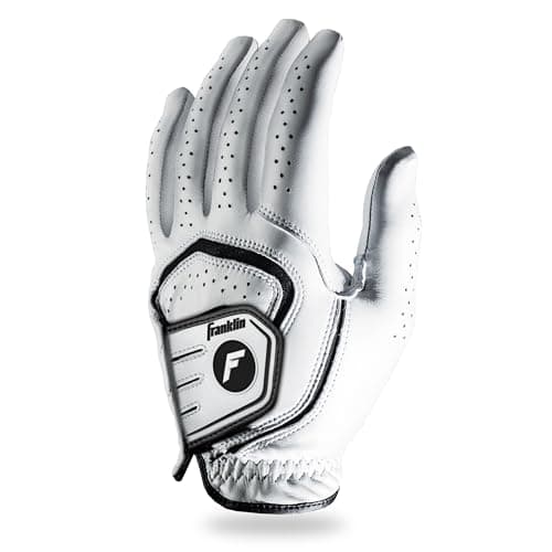 Franklin Sports Golf Glove - Pro Golf Gloves - Premium Leather Golfing Glove - Maximum Grip - White - Right Hand Glove - Adult Large