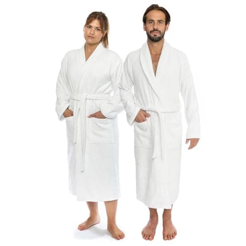 Classic Turkish Towels CTT Premium 100% Turkish Cotton Terry Cloth Bath Robe for Women & Men, Soft & Plush Long Unisex Robe