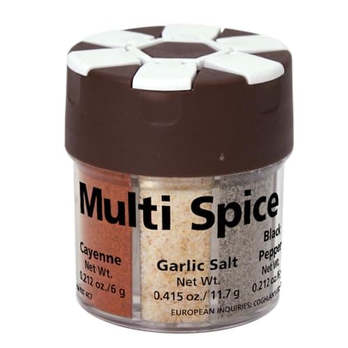 Coghlan’s Multi-Spice Shaker – Compact and Portable Seasoning Container with Multiple Compartments for Camping, Hiking, Backpacking, and Outdoor Cooking – Durable, Lightweight, Travel-Ready