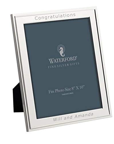 Waterford Classic Silver Personalized 8x10 Picture Frame Custom Engraved 8x10 Frame for Wedding, Anniversary, Family, Photos and More