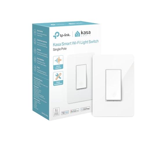 Kasa Smart Light Switch HS200, Single Pole, Needs Neutral Wire, 2.4GHz Wi-Fi Light Switch Works with Alexa and Google Home, UL Certified, No Hub Required , White, HS200