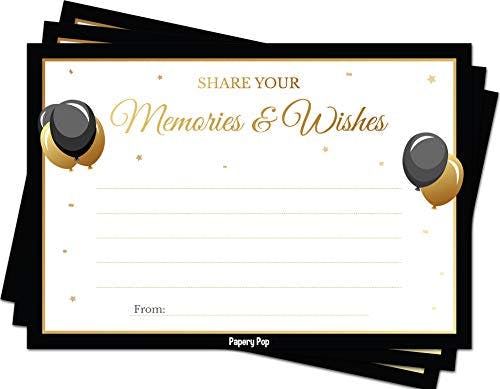 Share your Memories and Wishes (50 Cards Pack) - Any Occasion - Graduation Retirement Birthday Party Games Ideas Activities Supplies for Adults - Gender Neutral