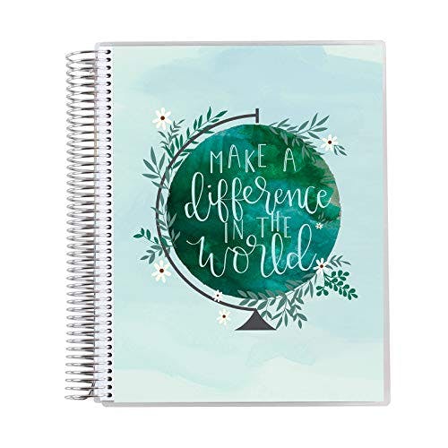 Erin Condren 8.5" x 11" Platinum Coiled Teacher Lesson Planner (August 2023 - July 2024) - 2023-2024 Make A Difference Classic Cover, Inspire Theme
