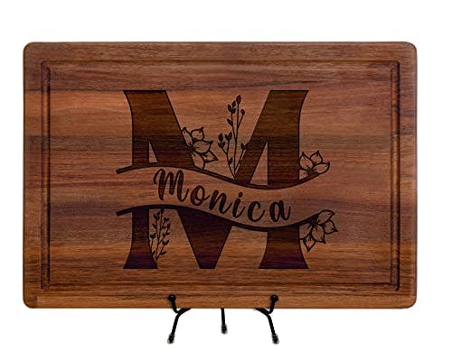 Custom Monogrammed Gifts for Mothers Day, Personalized Cutting Board, Charcuterie Board, Letter A-Z Engraved, Special Gift for Women, Men, Her, Him, Monogram Letters for Mom, Grandma, Made in USA
