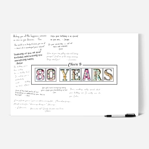 L&O Goods 80th Birthday Party Decorations - Signature Board for Party - Party Supplies, Guest Book, Or Card Alternative for Women Or Men - Signing Board for Party - Size 11x17 |Unframed