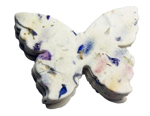 Seed Paper Butterfly Set of 24 with 100% Recycled fibers and Petals #45s - 3 inch