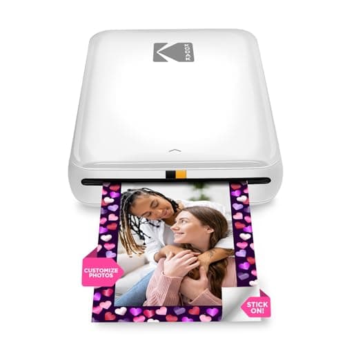 KODAK Step Instant Smartphone Photo Printer - Portable Mini Color Wireless Mobile Printer - Zink 2x3” Sticky-Back Photos - Bluetooth Compatible with iOS & Android Devices - Fun Editing App - White