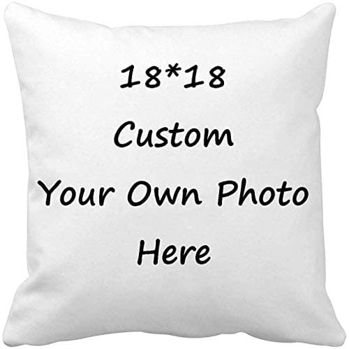 KOOK Design Your Own Photo Pillowcase Two-Sides Printed Cushion Covers Custom Cotton Throw Pillow Cases (18"x18")