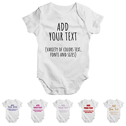 Customize Unisex Baby Onesie Beanies - Personalized Girl Boy Bodysuit Gift C03, White, New born