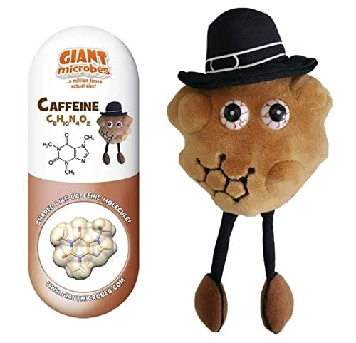 GIANTmicrobes Caffeine Plush- Learn about Science, Coffee and Tea History with this Memorable Gift for Friends, Scientists, Coffee Lovers, Tea Drinkers, Healthcare professionals, Teachers and Students