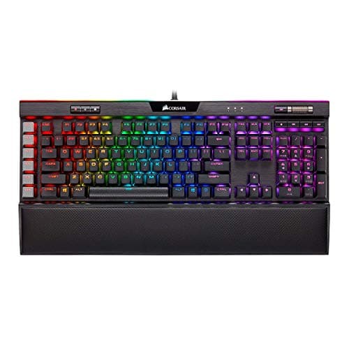 Corsair K95 RGB Platinum XT Mechanical Gaming Keyboard, Backlit RGB LED, CHERRY MX SPEED RGB Silver, Black (Renewed)