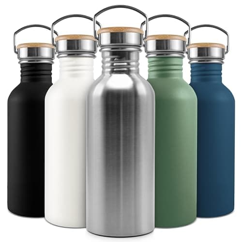 Bambaw 32 oz Water Bottle | Metal Water Bottle | Non-insulated Single Wall Stainless Water Bottle | Steel Water Bottle | Stainless Steel Water Bottles | Travel Water Bottle | 1 Liter Water Bottles