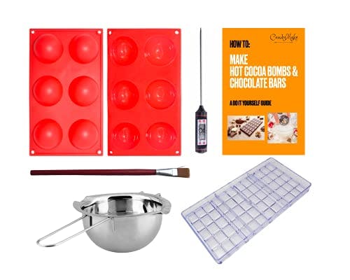 CandyMake Hot Cocoa Bombs and Chocolate Bar Making Kit | A Do It Yourself Kit For Making Custom Hot Cocoa Bombs And Chocolate Bars At Home | Ages 13+ | Easy and Fun | Instructions Booklet Included