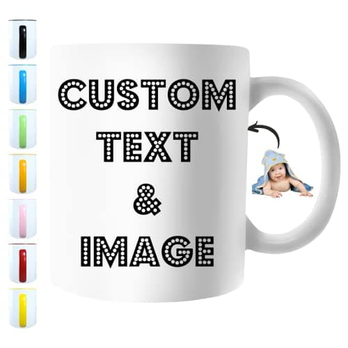 Custom Mug - Personalized Coffee Mug with Photo, Logo, or Text | Custom Coffee Cup | Custom Gifts for Men & Women | Customized Mugs Photo Mugs With Names 11oz Printed on Both Sides