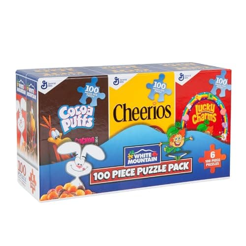 White Mountain Puzzles Mini Cereal Boxes - 100 Piece Puzzles - Six Pack of Puzzles