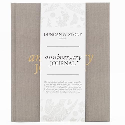 Wedding Anniversary Journal (Taupe, 189 Pages) by Duncan & Stone - Anniversary Book for Couple - Marriage Memory Book & Photo Album - Unique Wedding Gifts for Couple