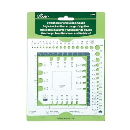 Clover Swatch Ruler & Needle Gauge, White