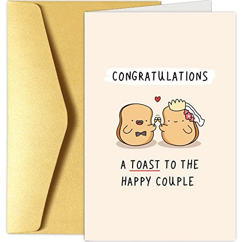 Funny Wedding Pun Card, Cute Congrats Engagement Card for Couple, Bridal Shower Card, Bachelor Party, A Toast To The Happy Couple