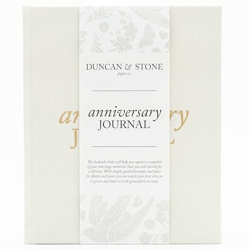 Wedding Anniversary Journal (Ivory, 189 Pages) by Duncan & Stone - Anniversary Book for Couple - Marriage Memory Book & Photo Album - Unique Wedding Gifts for Couple