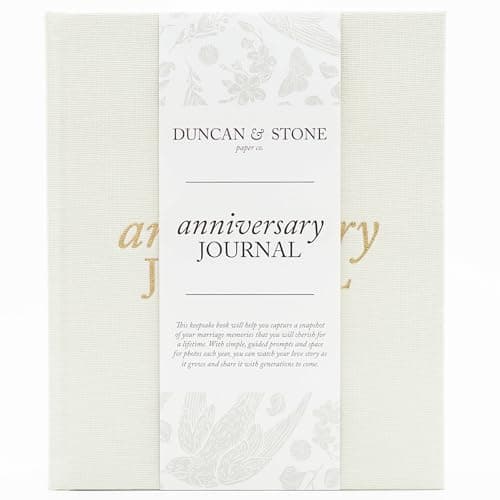 DUNCAN & STONE PAPER CO. Wedding Anniversary Journal - Anniversary Journal for Couple - Wedding Notebook & More - Wedding Memory Book to Capture Moments(Ivory,189 Pages)