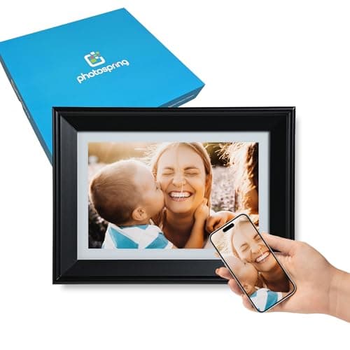 PhotoSpringㅤ 10 inch WiFi Digital Picture Frame | Send Photos by Email, Web or Our Free App | Electronic Picture Frame with Touchscreen & 32GB Internal Memory | Easy Setup | Play Videos up to 5 min