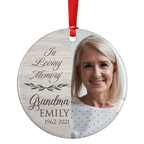 in Loving Memory, Memorial Christmas Ornament Personalized with Photo, Name & Date - Upload Photo & Picture - 7 Designs, Memorial Ornaments Loss of Loved Ones – D7