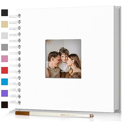 Scrapbook Photo Album,8x8in DIY Hardcover Kraft Photo Album with Display Picture Window,Personalized Blank Memory Book for Family, Wedding,Guest Book,Anniversary,80Pages/40Sheet