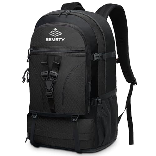 SEMSTY Hiking Backpack, 30L/40L/50L Expandable Hiking Backpack for Men and Women, Travel Backpack Flight Approved