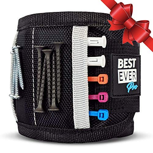 BEST EVER PRO-MADE X1 Magnetic Wristband with Strong Magnets & Pockets to Hold Screws, Nails, and Plastic Tools. Amazing Helping Hand for Your DIY Projects. Best Gifts for Men, Birthday, Father, Dad