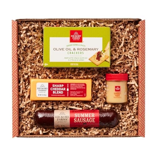 Hickory Farms Gourmet Meat & Cheese Small Gift Box - Gourmet Food Gift Basket | Charcuterie Board Food - Meat and Cheese | Christmas Gift Basket | Father's Day Gift Basket | Holiday Gift Basket | Housewarming Gift | Perfect For Family, Lunch, Birthday, Sympathy, Congratulations Gifts, Retirement, Thinking of You, Corporate Gifts