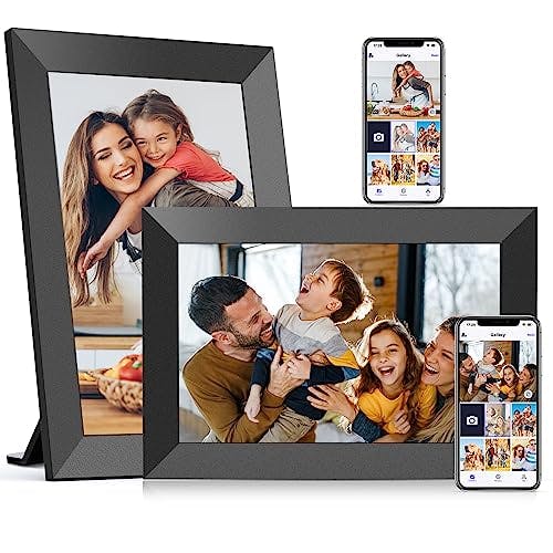 BIGASUO 10.1 Inch WiFi Digital Picture Frame, IPS HD Touch Screen Cloud Smart Photo Frames with Built-in 32GB Memory, Wall Mountable, Auto-Rotate, Share Photos Instantly from Anywhere-Gift 2-Pack