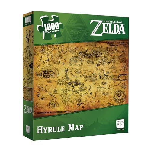 The Legend of Zelda Hyrule Map 1,000 Piece Jigsaw Puzzle | Collectible Puzzle Featuring Stylized Hyrule Map from The Legend of Zelda Video Games | Officially Licensed Nintendo Merchandise