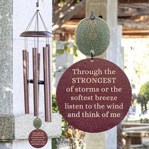 Personalized Wind Chime Memorial Gift Wind Chimes Sympathy Gifts After Loss in Memory of Loved One Copper Black or Silver Amazing Grace Memorial Garden Remembering a loved One Memorial Gifts