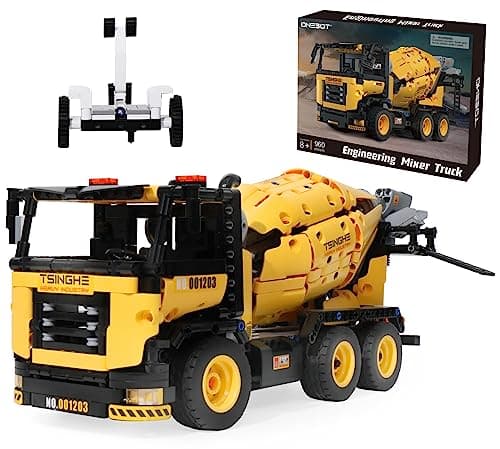 ONEBOT Concrete Mixer Truck Building Blocks Sets, Heavy-Duty STEM Building Kits for Kids Age 8+, Construction Truck Building Sets, Awesome Building Toys Gift for Adults (960 Pieces)