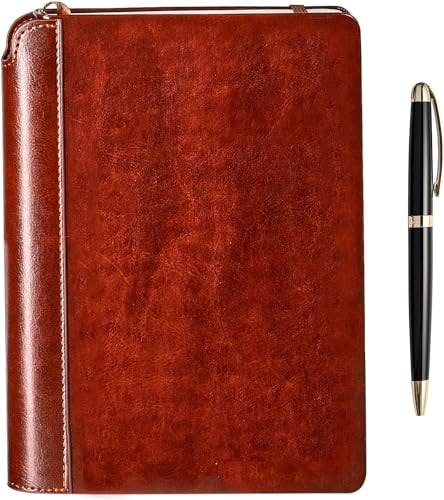 SETTINI® Classic Journal Gift Set in Gift Box - Hardcover Vegan Leather, Unique Pen Holder, Lined, 192 Pages, 6" x 8.5" - Includes Pen - Gift for Writing and Travel