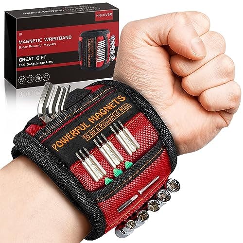 Magnetic Wristband Perfect Stocking Stuffers for Men Women Adults Gifts, Tool Belt Magnet Wrist for Holding Screws Nails Christmas Gadget Birthday Dad Him Husband Who Have Everything Wants Nothing