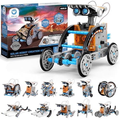 Sillbird STEM 12-in-1 Education Solar Robot Toys for Boys Ages 8-13, DIY Building Science Experiment Kit Birthday Gifts for Kids 8 9 10 11 12 13 Years Old, Solar Powered by The Sun