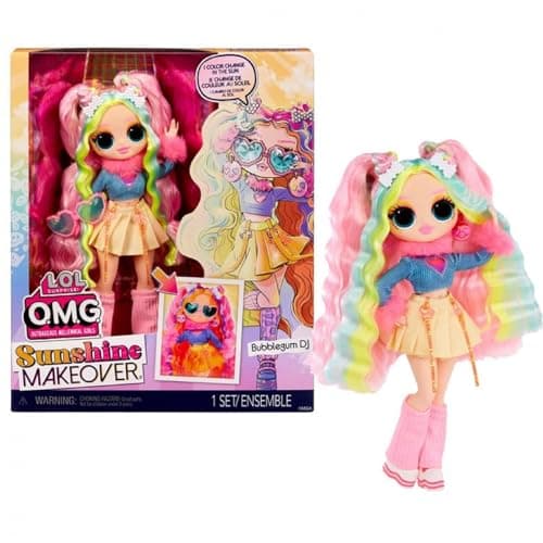 L.O.L. Surprise! OMG Sunshine Color Change Bubblegum DJ Fashion Doll with Color Changing Hair and Fashions and Multiple Surprises – Great Gift for Kids Ages 4+