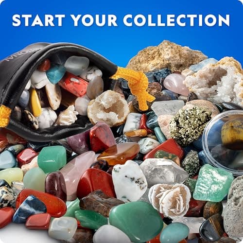 NATIONAL GEOGRAPHIC Rock Collection Box for Kids – 300+ Piece Gemstones and Crystals Set Includes Geodes and Real Crystals, Rocks and Minerals, Science Kit for Kids, A Geology Gift for Boys and Girls