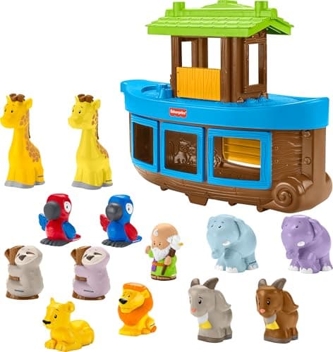 Fisher-Price Little People Toddler Toy Noah’s Ark Playset with 12 Animals & Noah Figure for Pretend Play Kids Ages 1+ Years