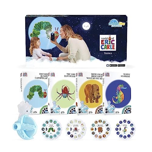 Moonlite Storytime Mini Projector with 4 Eric Carle Stories, A Magical Way to Read Together, Digital Storybooks, Fun Sound Effects, Early Sensory Learning, Gifts for Kids Ages 1 and Up