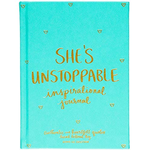Eccolo Inspirational Quote Journal for Women, Hardcover Notebook, Faux Leather, Lay Flat Notebook, “She's Unstoppable”, Dayna Lee Collection (Mint, 5x7 Inches)