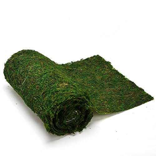 Byher Dried Moss Table Runner for Party Garden Decoration, Dark Green 30cm X 180cm ( 12" x 71" )
